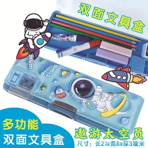 2pcs Double-Sided Magnetic Astronaut Pencil Box