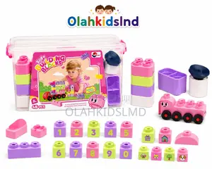 Soft Building Blocks Set With Number Train, 46 Pieces, Ages 3+