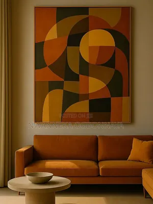 Geometric Abstract Artwork Canvas Painting