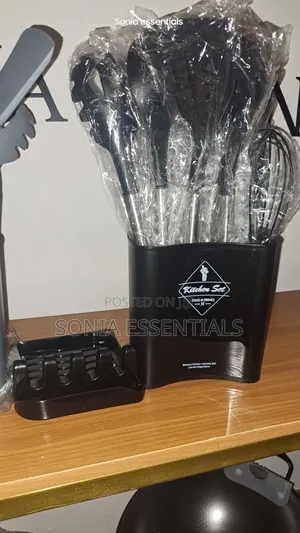 12 PCS Silicone Cooking Spoon Set (Black)