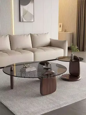 Round Glass Center Table Aesthetic Furniture Size:90cm and 50cm