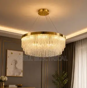 Modern Gold Luster Crystal Chandelier