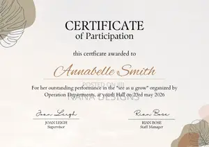 Professional Certificate Design for School, Training and Events