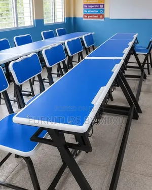 Standard Modern School Furniture / Classroom Desk And Bench Sets
