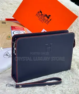 Hermes Quality Luxury Men Genuine Leather Armpit Purse