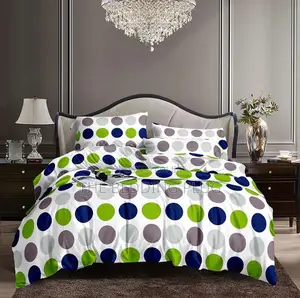 White, Blue and Green Polka Dot Duvet Bedding Set (6x6)
