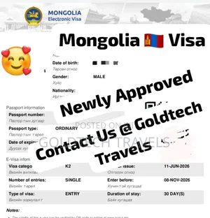 Mongolia Tourist Visa Available