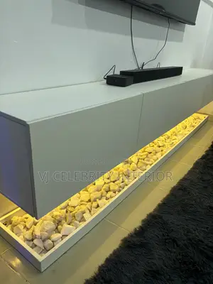 Brand New 8ft HDF Floating Console With Marble Stones and Light