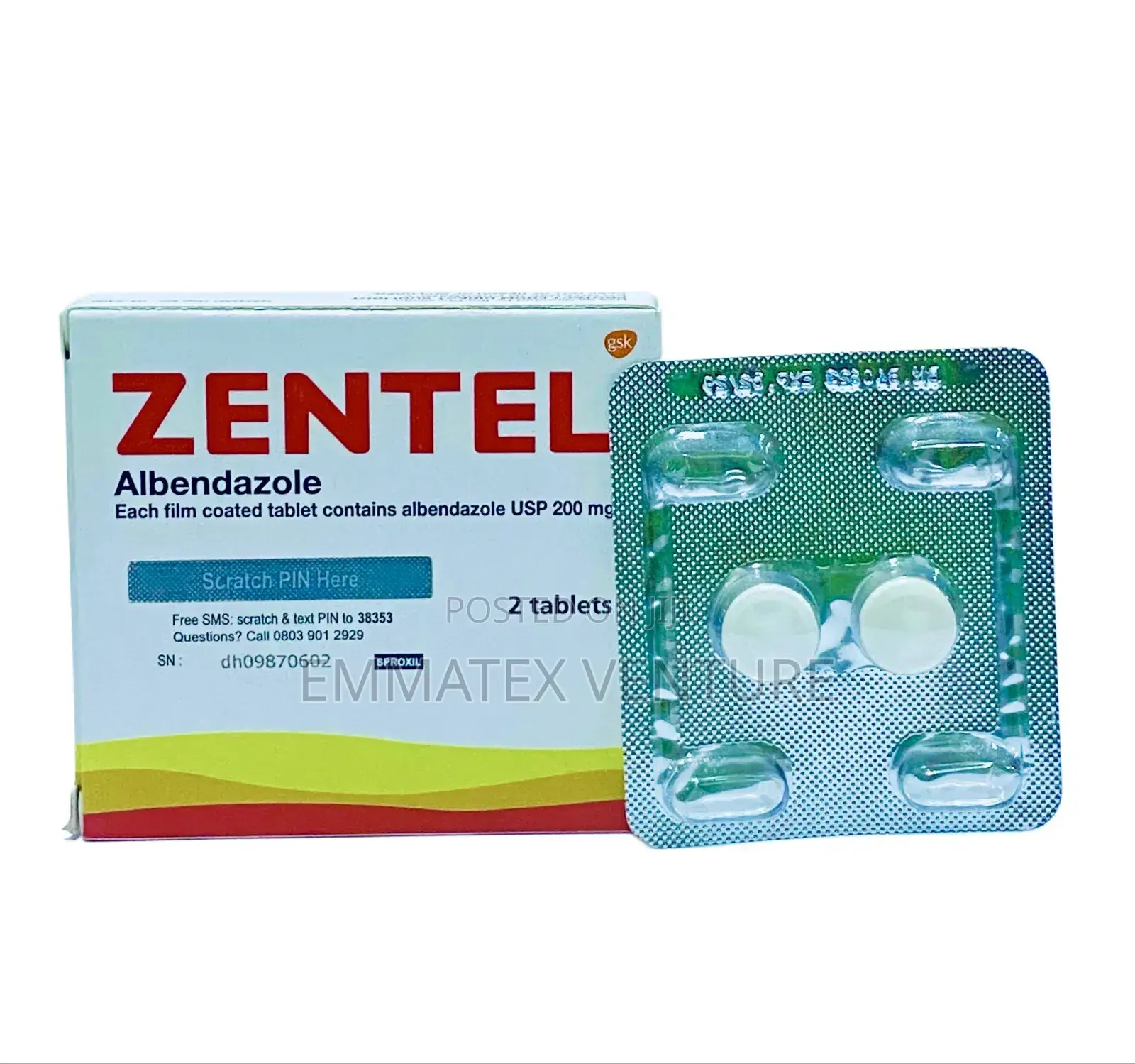 Zentel Tablet 200mg (Albendazole) X2