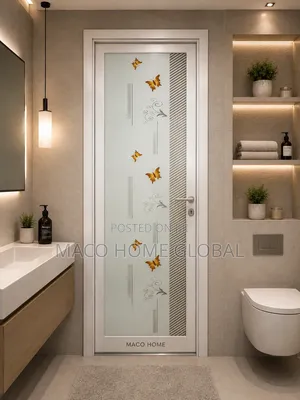 Aluminium Tampered Full Glass Toilet and Bathroom Door 750 Size