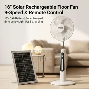 16 Inch Rechargeable Solar Standing Fan
