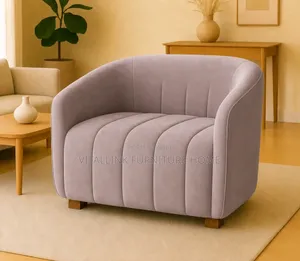 Modern Lilac Velvet Accent Chair With Channel Tufting Lumbar Pillow