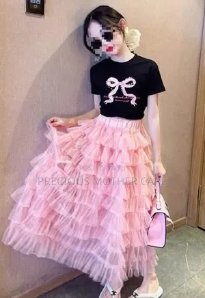 Quality Girl Pink Color Dressing Skirt And Top