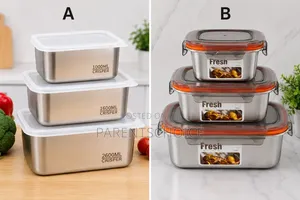 3-Piece Stainless Steel Food Storage Container Set