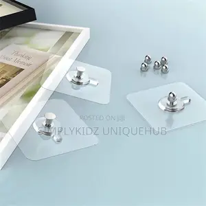 Heavy-Duty Transparent Adhesive Wall Hooks - 5pcs