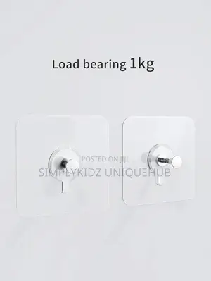 Heavy-Duty Transparent Adhesive Wall Hooks - 5pcs