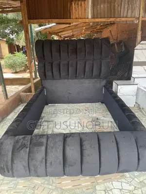 Black and Off White Bed Stand