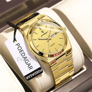 Poedager Wrist Watch Analog and Digital Gold With Gold Face