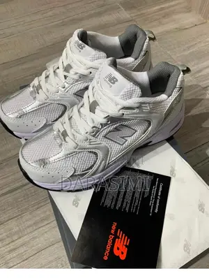 Premium New Balance 530 White Silver Metallic Retro Sneakers–Brand New