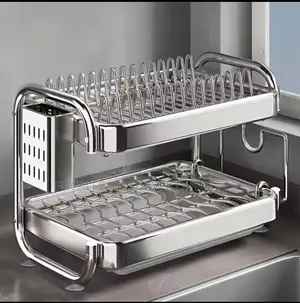 2 Tier Stainless Steel Plate Rack