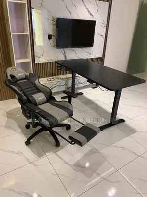 Electric Adjustable Height Table With Ergonomic Gaming Chair