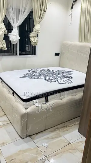 Custom Bouclé Bed Frame 5x6 — Brand New
