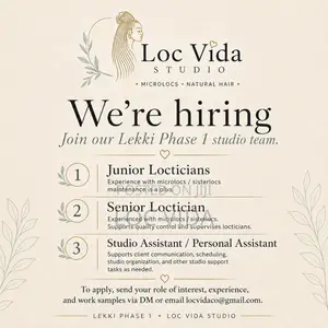 Locticians (Hair Stylists) Needed in Lekki Phase 1