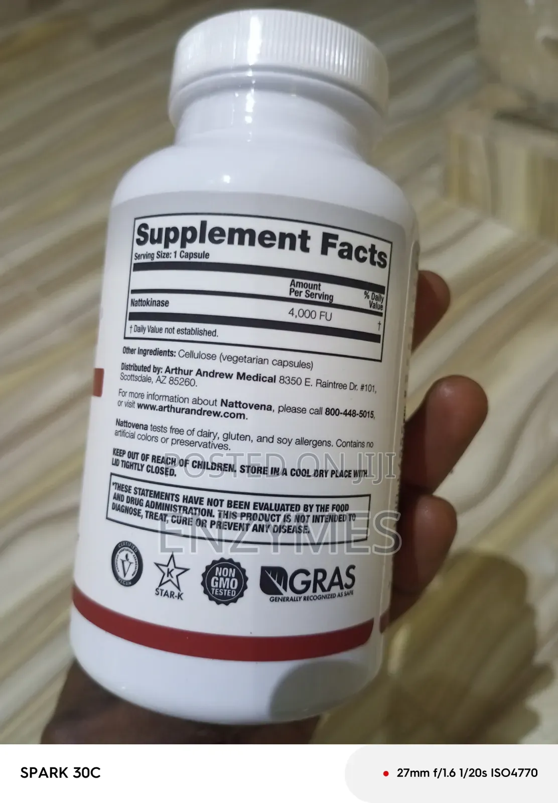 Nattokinase Enzyme 180 Capsules