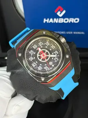 Hanboro Quality Luxury Men Rubber Wristwatch