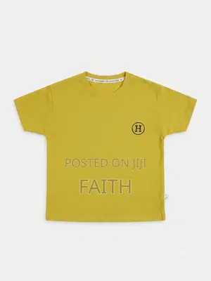 Boys’ Mustard Yellow Crew Neck T-Shirt | Soft Casual Short Sleeve Top