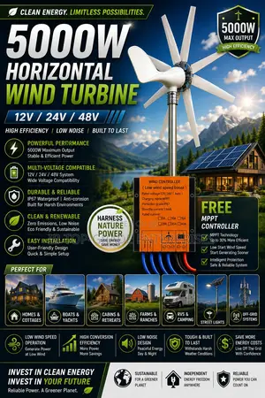 5000w 48v Wind Turbine for Homes, Cabins, Farms and Workshops