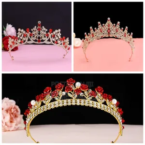 Red Fully Stoned Tiara Crowns