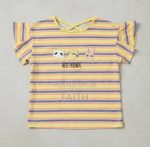 Girls’ Best Friends Striped T-Shirt | Yellow Short Sleeve Casual Top