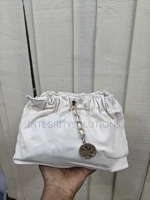 Elegant White Ruched Cloud Clutch Bag