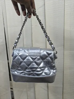 Silver Quilted Chain Handbag