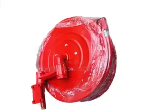 Heavy-duty, Red Wall-mounted Fire Hose Reel