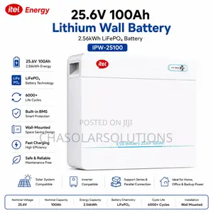 Original Itel 25.6v 100ah Lithium Wall Battery Model: Ipw-25100