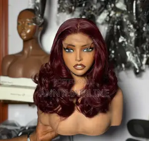 SDD 5by5 Flip Bounce Wig Wine Color Human Hair