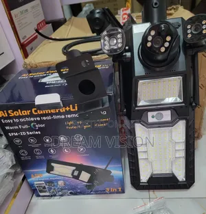 Complete Three Lens Solar Street Light With Camera