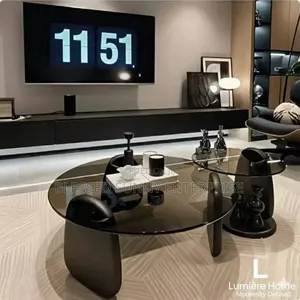 Round Aesthetic Glass 2in1 Centre Table