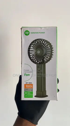 Brand New Duration Power (Dp) 7633 Portable Rechargeable Handheld Fan