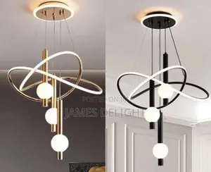 Modern Led Chandelier With Infinity Ring Design.