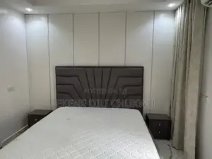 Modern Bed Frame With Premium Off-White MFC Wall Panel