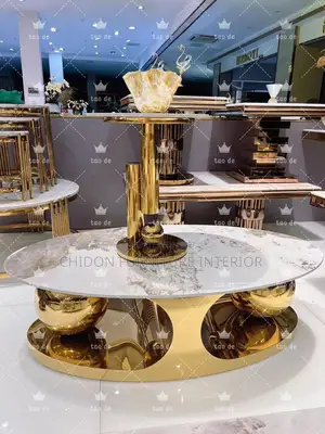 Luxury 2 Ball Center Table With Side Stool