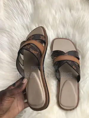 Brown Lou’S Vuitton Female Slides Size 40