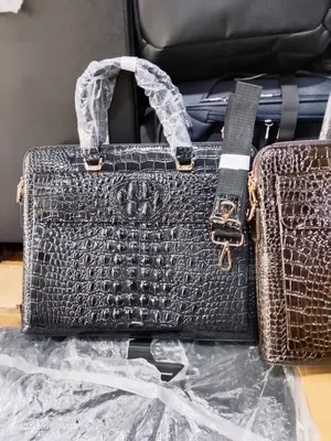 Crocodile Skin Leather Laptop Bag