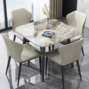 Dining Table With 4 Cream Colour Chairs
