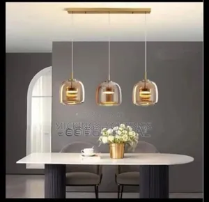 Modern Led Glass Pendant Light Amber Hanging Lamp