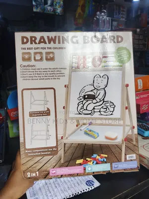 Wooden Kids Folding Drawing Board Educational Easel
