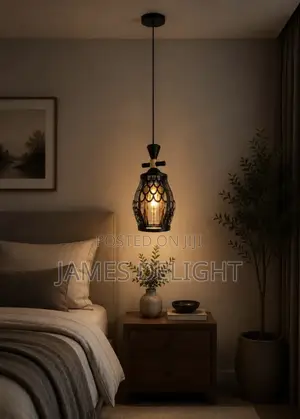 Modern Black Body of Dropping Pendant Light.
